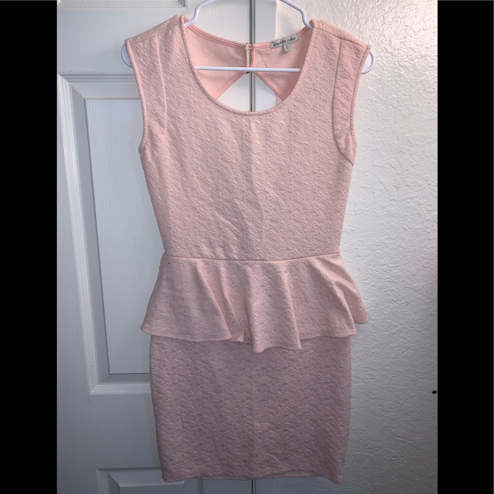 Baby pink peplum dress